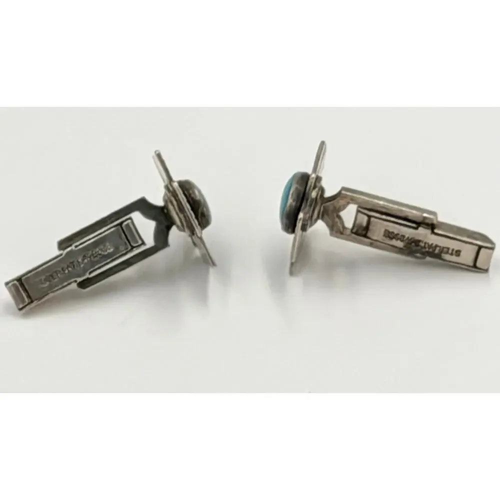 Vintage Native American Thunderbird Turquoise Sterling Cufflinks PAT.2472958